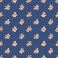 dibujos animados de patrones sin fisuras con adorno de flor rosa garabato sobre fondo azul brillante. vector