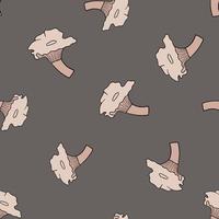 Decorative vegetable seamless pattern with random pink cantharellus cibarius mushroom print. Grey background. vector