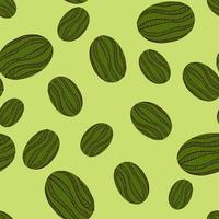 Tropic food seamless pattern with random green watermelon ornament. Light background. vector