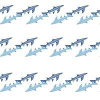 Lemon shark seamless pattern in scandinavian style. Marine animals background. Vector illustration for children funny textile.