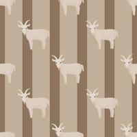 Seamless pattern of goat. Domestic animals on colorful background. Vector illustration for textile.