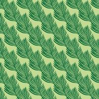 Abstract foliage seamless exotic pattern with simple fern silhouettes ornament. Light background. vector