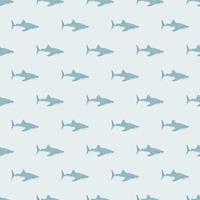 Whale shark seamless pattern in scandinavian style. Marine animals background. Vector illustration for children funny textile.