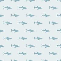 Whale shark seamless pattern in scandinavian style. Marine animals background. Vector illustration for children funny textile.