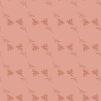 Pale pink seamless spring pattern with hand drawn tulip silhouettes. Botanic print. vector