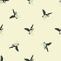 Seamless pattern in minimalistic style with decorative puffin print. Pastel background. Arctic animal backdrop. vector