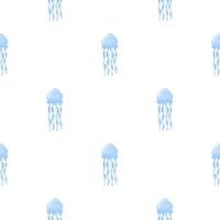 Seamless pattern jellyfish on white background. Simple ornament with sea animals . vector