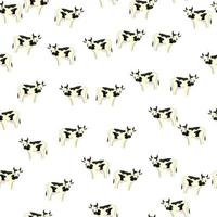 vaca de patrones sin fisuras sobre fondo blanco. textura de animales de granja para cualquier propósito. vector