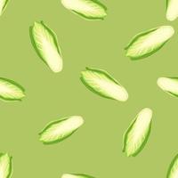 Seamless pattern Chicory cabbage on light background. Simple ornament with lettuce. vector