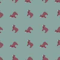 Seamless pattern of bull. Domestic animals on colorful background. Vector illustration for textile.