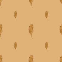 Wheat seamless pattern. Cereal crop sketch. vector