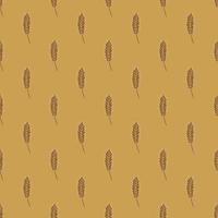 Wheat seamless pattern. Cereal crop sketch. vector
