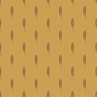 Wheat seamless pattern. Cereal crop sketch. vector