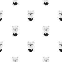 Isolated seamless cartoon pattern with business bear funny print. White background. Kids style. vector