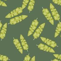 Modern Banana leaf seamless pattern with hand drawn tropical print. Summer art nature background. Vector illustration for seasonal textile.
