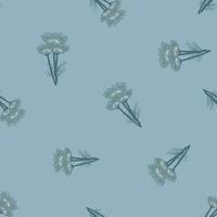 Seamless pattern chamomile on blue background. Beautiful ornament summer flowers. vector