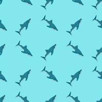 Whale shark seamless pattern in scandinavian style. Marine animals background. Vector illustration for children funny textile.