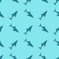 Whale shark seamless pattern in scandinavian style. Marine animals background. Vector illustration for children funny textile.