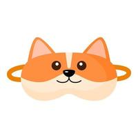 Children sleep mask cat on white background. Face mask for sleeping human isolated in flat style vector