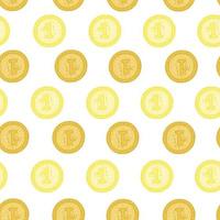 Coins seamless pattern. Hand drawn background from money. vector