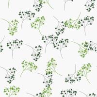 Creative seamless pattern with blue and green colored gypsophila ornament. Isolated floral backdrop. vector