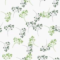 Creative seamless pattern with blue and green colored gypsophila ornament. Isolated floral backdrop. vector