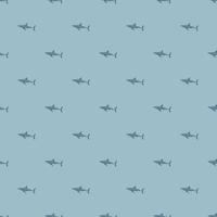 White shark seamless pattern in scandinavian style. Marine animals background. Vector illustration for children funny textile.