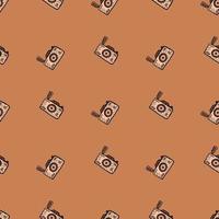 Photo camera seamless pattern. Cute vintage cameras background. vector