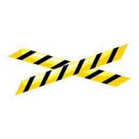 Warning tapes isolated on white background. Border black and yellow police stripe. vector