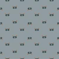 Head deer dark gray color geometric seamless pattern on gray background. Children graphic design element for different purposes. vector