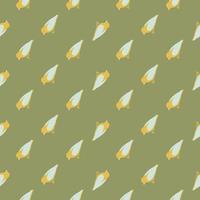 Abstract seamless zoo pattern with yellow and grey colored birs ornament. Green olive background. vector