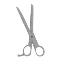 Scissors isolated on white background. Abstract equipment for haircut in doodle. vector