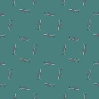 Whale shark seamless pattern in scandinavian style. Marine animals background. Vector illustration for children funny textile.