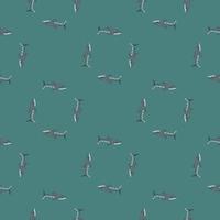 Whale shark seamless pattern in scandinavian style. Marine animals background. Vector illustration for children funny textile.