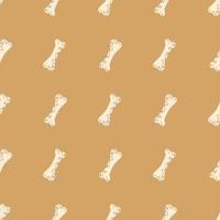 White bones creepy silhouettes seamless pattern. Horror ornament on beige background. vector