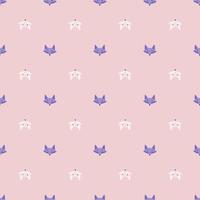 Fox pattern seamless in freehand style. Head animals on colorful background. Vector illustration for textile.