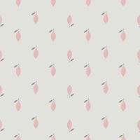 Abstract seamless food pattern with lemon elements. Pink little fruits on grey background. vector