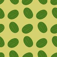 Organic watermelon striped berries shapes seamless pattern. Beige background. Organic berries backdrop. vector