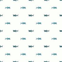 Basking shark seamless pattern in scandinavian style. Marine animals background. Vector illustration for children funny textile.
