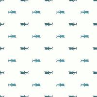 Basking shark seamless pattern in scandinavian style. Marine animals background. Vector illustration for children funny textile.