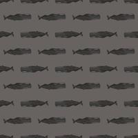 Seamless pattern cachalot on brown background. Template of cartoon character of ocean for fabric. vector