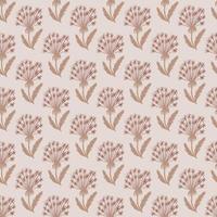 Bloom seamless meadow flora pattern with dandelion little elements. Grey background. Simple artwork. vector