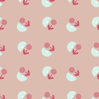 Seamless pattern abstract flowers on pink background. Minimalist pink textured of plants for textile design. vector