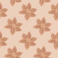 sanise de patrones sin fisuras sobre fondo beige. especia de plantilla de repetición vectorial en estilo de fideos. elementos dibujados a mano textura natural para tela vector