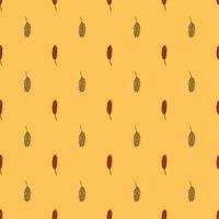 Wheat seamless pattern. Cereal crop sketch. vector