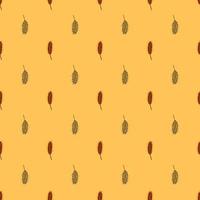 Wheat seamless pattern. Cereal crop sketch. vector