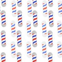 Barber's pole seamless pattern. Barbershop background. vector