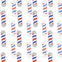 Barber's pole seamless pattern. Barbershop background. vector