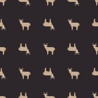 Seamless pattern of goat. Domestic animals on colorful background. Vector illustration for textile.