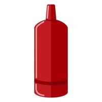 Gas cylinder isolated on white background. Red propane bottle icon container in flat style. Contemporary canister fuel storage vector
